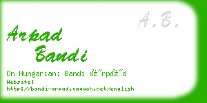 arpad bandi business card